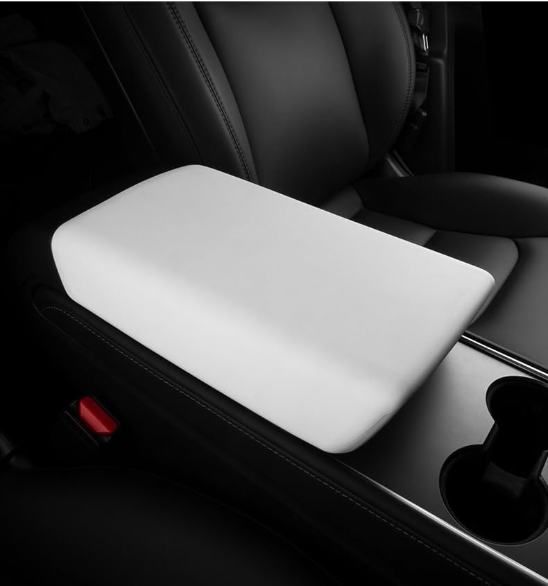 frani Center Console Armrest Cover Designed for Tesla Model 3 2017-2023/Model Y 2020-2025(Not for Model Y Juniper),Non-Slip Designed with EZ Snap On Install-White - Image 5
